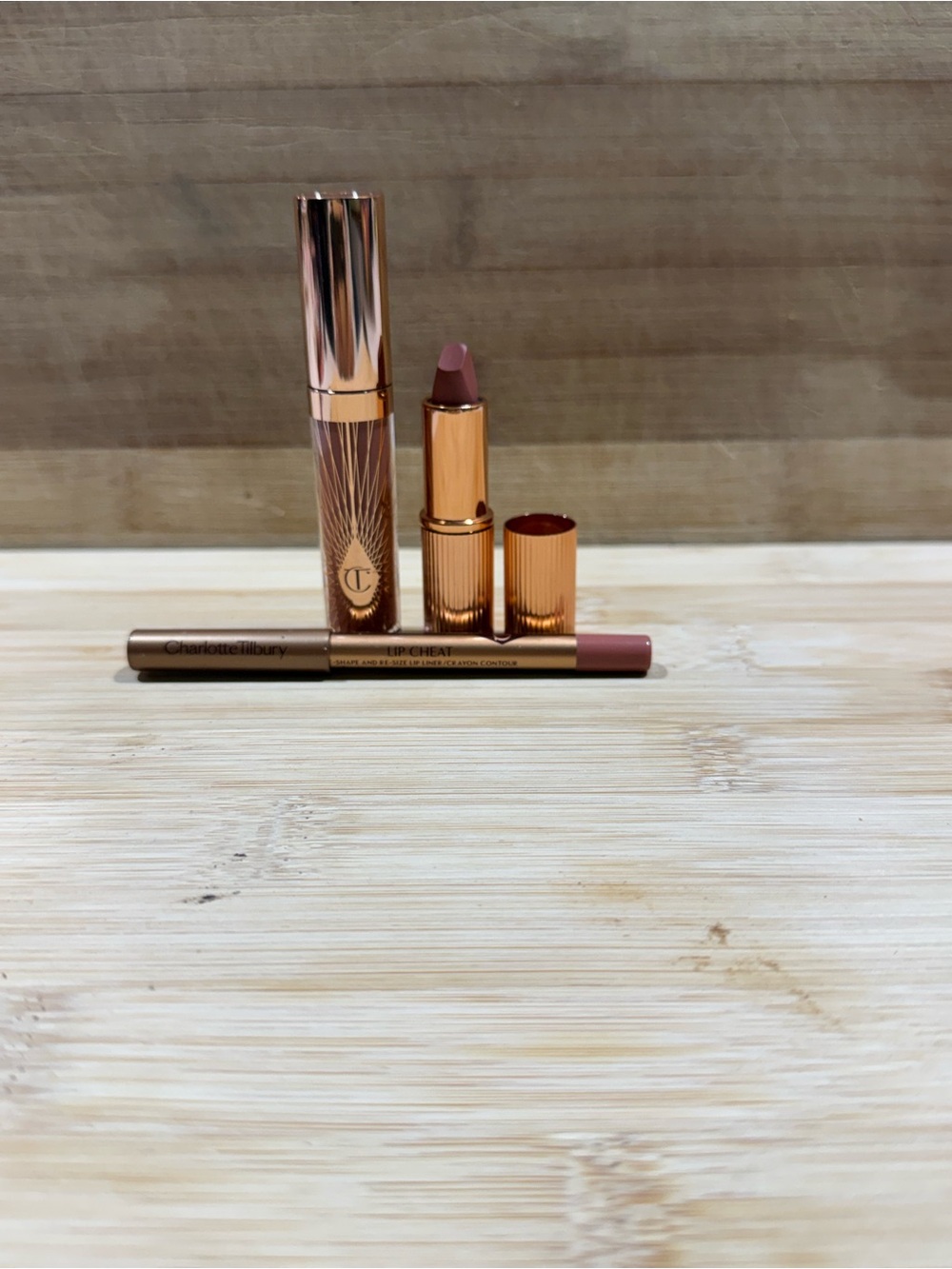 Charlotte Tilbury Lipstick, Lip Liner & Mascara Set - Dusty Rose Mauve